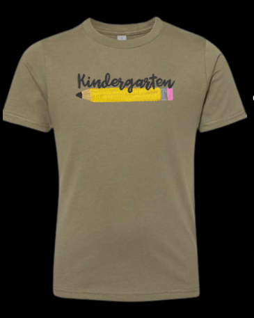 Kindergarten Pencil Faux Embroidery