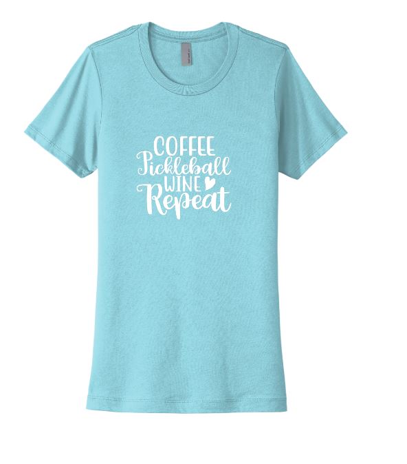 Coffee Pickleball Wine Repeat - Casual Style Short Sleeve