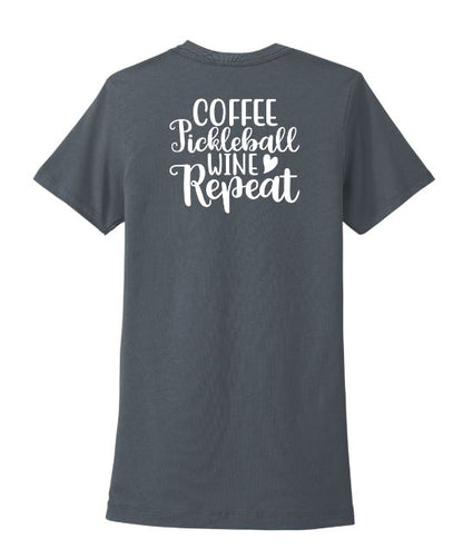 Coffee Pickleball Wine Repeat - Casual Style Short Sleeve