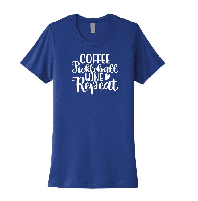 Coffee Pickleball Wine Repeat - Casual Style Short Sleeve