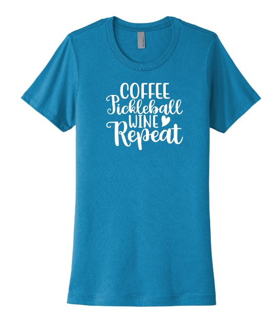 Coffee Pickleball Wine Repeat - Casual Style Short Sleeve