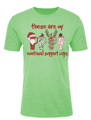 Emotional Support Cups - Christmas Holiday Shirt