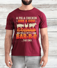 A Pig Chicken & Cow Joke - BBQ Shirt