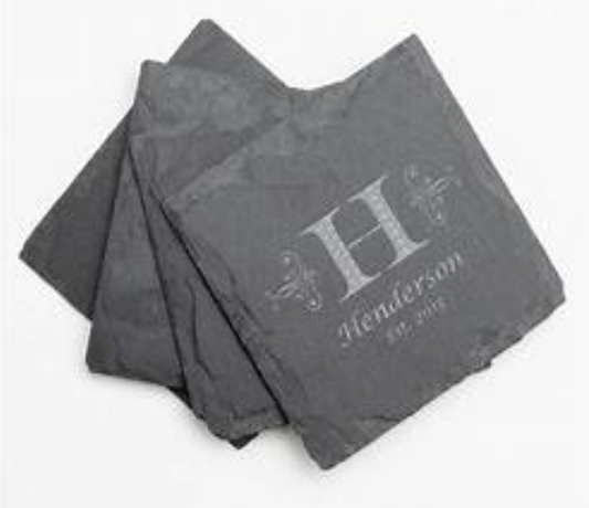 Custom Coaster - Slate Laser Design