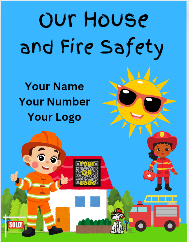 Our House and Fire Safety, Coloring Book  - Realtor Bundle