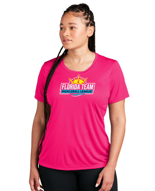 Women's Sport Tek PINK RASPBERRY **Limited Inventory**  Florida Team Pickleball League