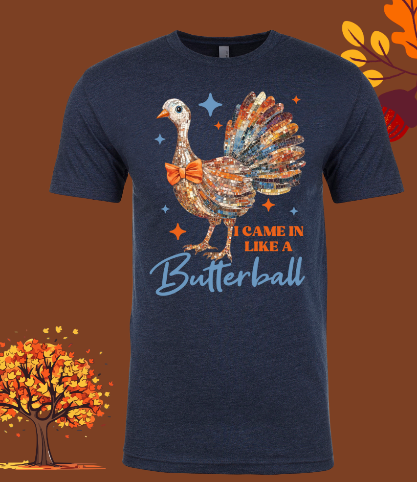 Bling Butterball Turkey Tee - Thanksgiving Holiday Shirt