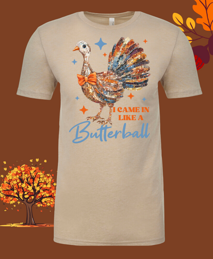 Bling Butterball Turkey Tee - Thanksgiving Holiday Shirt