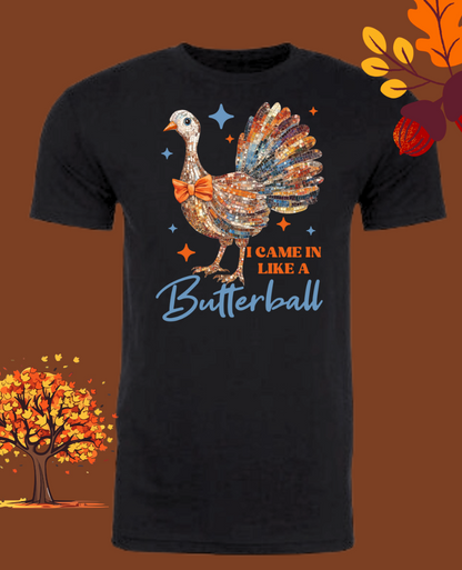 Bling Butterball Turkey Tee - Thanksgiving Holiday Shirt