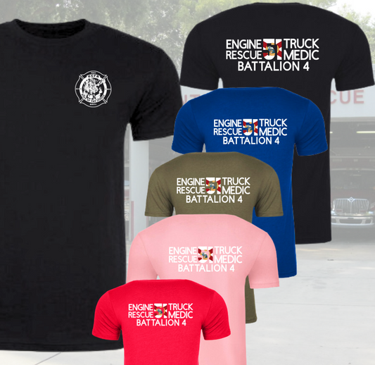 Station 51 - Engine Truck Rescue Medic Battalion 4 Adult Shirts