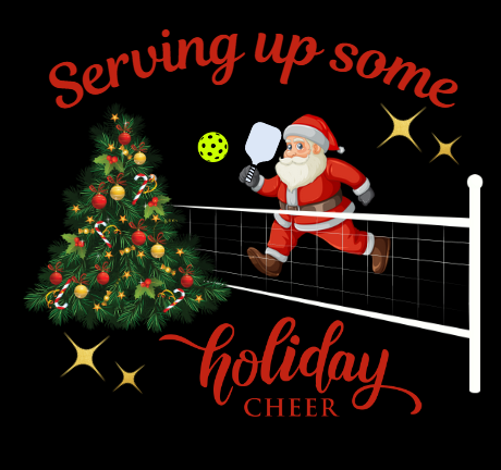 Santa Serving Up Christmas Cheer - Holiday Pickleball Shirt