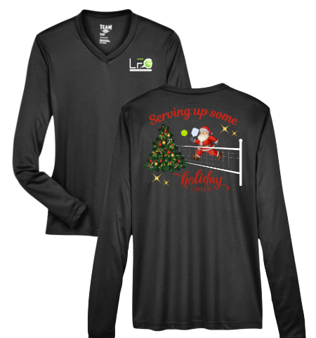 Santa Serving Up Christmas Cheer - Holiday Pickleball Shirt