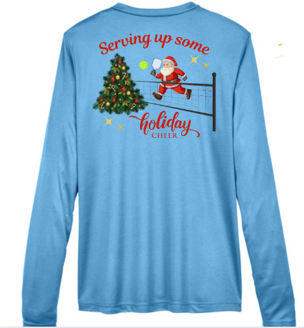 Santa Serving Up Christmas Cheer - Holiday Pickleball Shirt