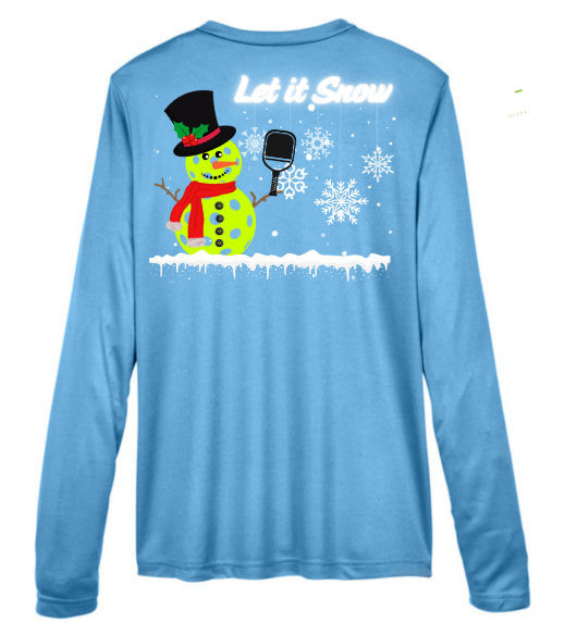 Let it Snow Pickleball Snowman - Holiday Pickleball Shirt