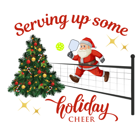 Santa Serving Up Christmas Cheer - Holiday Pickleball Shirt