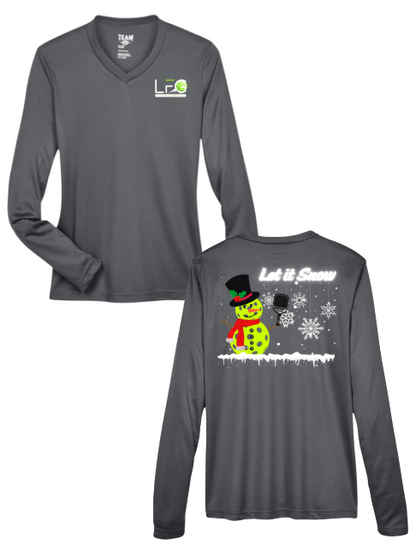 Let it Snow Pickleball Snowman - Holiday Pickleball Shirt