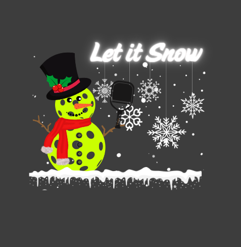 Let it Snow Pickleball Snowman - Holiday Pickleball Shirt