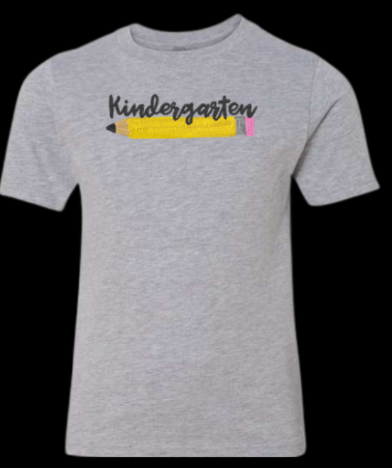 Kindergarten Pencil Faux Embroidery