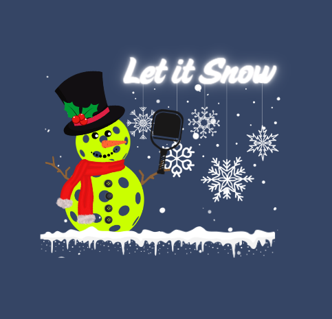 Let it Snow Pickleball Snowman - Holiday Pickleball Shirt