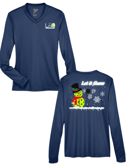 Let it Snow Pickleball Snowman - Holiday Pickleball Shirt